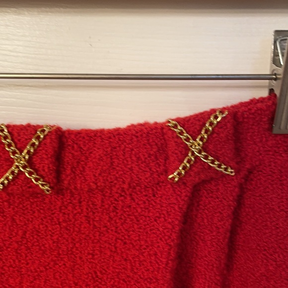 Adolfo New York Vintage Skirt w/ Brass Buttons & Chains - Picture 4 of 6